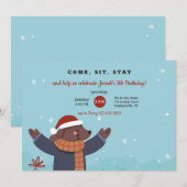 Kerst Puppy Uitnodiging (Voorkant / Achterkant)