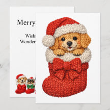 Kerst Puppy Winter Breiwerk