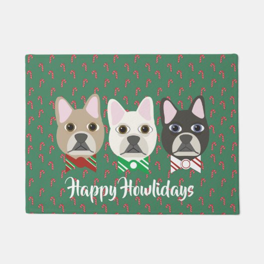 Kerst Puppy's Kaneelstok Deurmat (Voorkant)