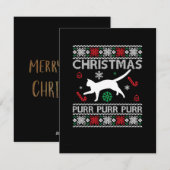 Kerst Purr Purr Purr Feestdagenkaart (Voorkant / Achterkant)