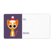 Kerst Purrl de Kat Etiket (Voorkant)