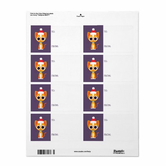 Kerst Purrl de Kat Etiket (Full Sheet)
