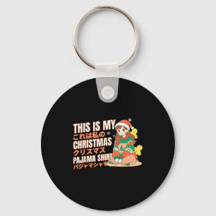 Kerst Pyjama Anime Meisje Japans Manga Otaku Sleutelhanger
