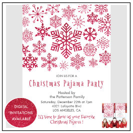 Kerst Pyjama Feest Chic Illustratie Sneeuwvlok Kaart
