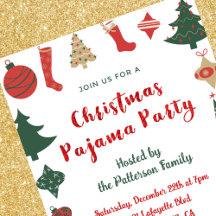Kerst Pyjama Feest Glitter leuke illustratie