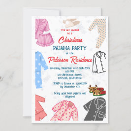 Kerst pyjama feest leuke kinder uitnodiging