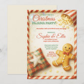 Kerst Pyjama Feest Slaapfeest voor Kinderen Kaart (Voorkant / Achterkant)
