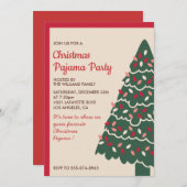 Kerst pyjama feest uitnodigen Classic Giant Tree Kaart (Voorkant / Achterkant)