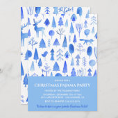 Kerst pyjama feest uitnodigen mooie Waterverf Kaart (Voorkant / Achterkant)