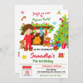 Kerst pyjama feest uitnodiging Slaapfeestje (Voorkant / Achterkant)