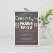 Kerst pyjama feestdag kaart (Staand voorkant)