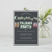 Kerst pyjama feestdag kaart (Staand voorkant)