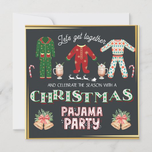 Kerst pyjama feestdag kaart (Voorkant)