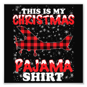 Kerst Pyjama Grappige Luchtvaart Vliegtuig Gift Foto Afdruk