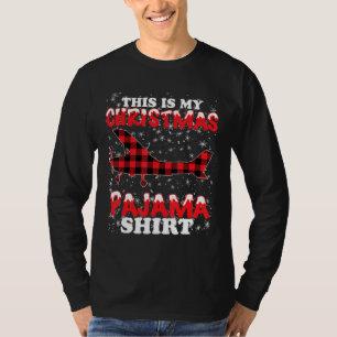 Kerst Pyjama Grappige Luchtvaart Vliegtuig Gift T-shirt