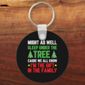 Kerst pyjama meisjes jongens Kerstmis Matching fam Sleutelhanger (Voorkant)