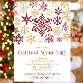 Kerst pyjama party chique rood Schattige sneeuwvlo Kaart