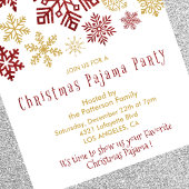 Kerst pyjama party chique rood Schattige sneeuwvlo Kaart