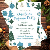 Kerst Pyjama Party Glitter leuke illustratie Kaart