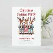 Kerst Pyjama Party Grappige rendieren Sleepover Kaart (Staand voorkant)