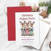 Kerst Pyjama Party Grappige rendieren Sleepover Kaart