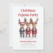 Kerst Pyjama Party Grappige rendieren Sleepwear Kaart (Voorkant)