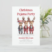 Kerst Pyjama Party Grappige rendieren Sleepwear Kaart (Staand voorkant)