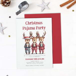 Kerst Pyjama Party Grappige rendieren Sleepwear Kaart