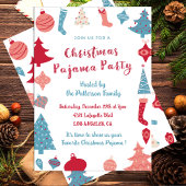 Kerst Pyjama Party leuke illustratie Kaart