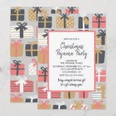 Kerst Pyjama Party uitnodiging Slumber Gifts (Voorkant / Achterkant)