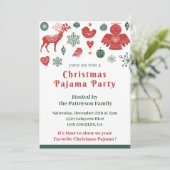Kerst Pyjama Party Winter Nordic Schattige Kaart (Staand voorkant)