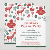 Kerst Pyjama Party Winter Nordic Schattige Kaart (Voorkant / Achterkant)