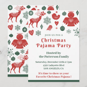 Kerst Pyjama Party Winter Nordic Schattige Kaart