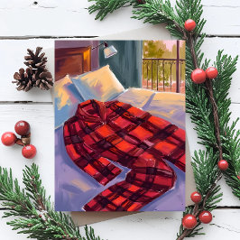Kerst Pyjama Rode Rut Feestdagenkaart