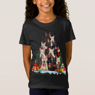 Kerst Pyjama Schotse Terrier Xmas Boom Cadeaus T-shirt