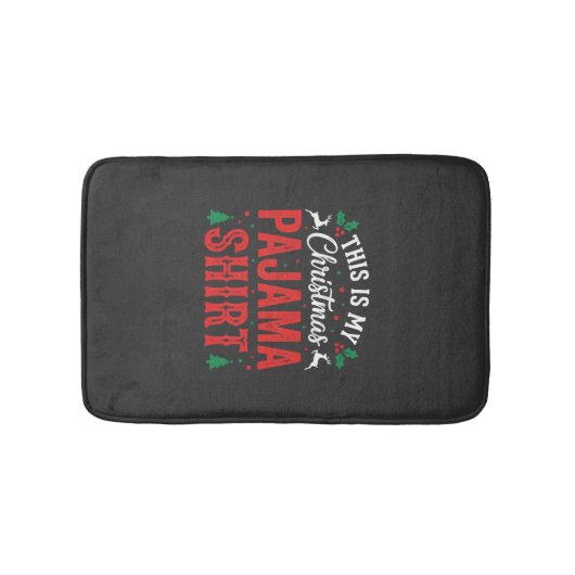 Kerst Pyjama Shirt Grappige Feestdag Badmat (Voorkant)