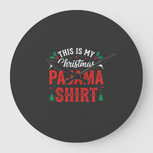 Kerst Pyjama Shirt Grappige Feestdag Grote Klok