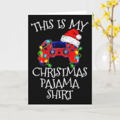 Kerst Pyjama Shirt Videospel Controller Sinterklaa Kaart (Gele Bloem)