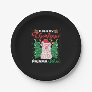 Kerst pyjama varken roze Shirt Papieren Bordje