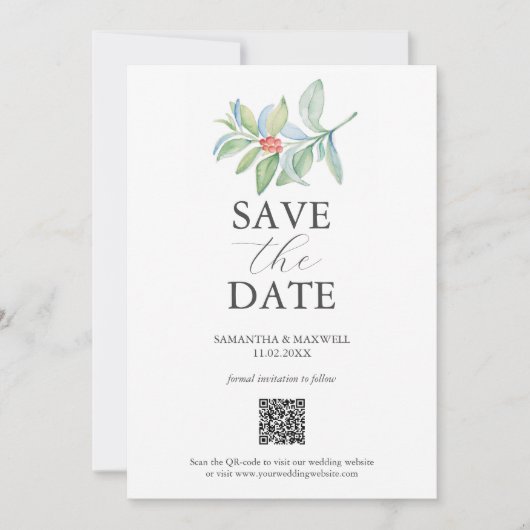 Kerst QR-code Bewaar de datums Save The Date (Voorkant)