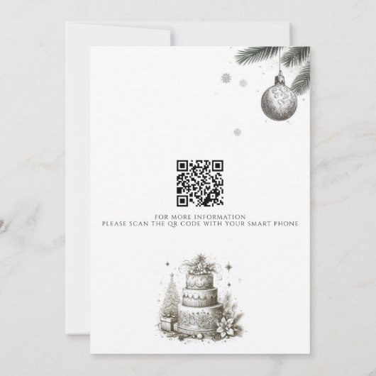 Kerst QR Code Bruiloft Kaart (Achterkant)