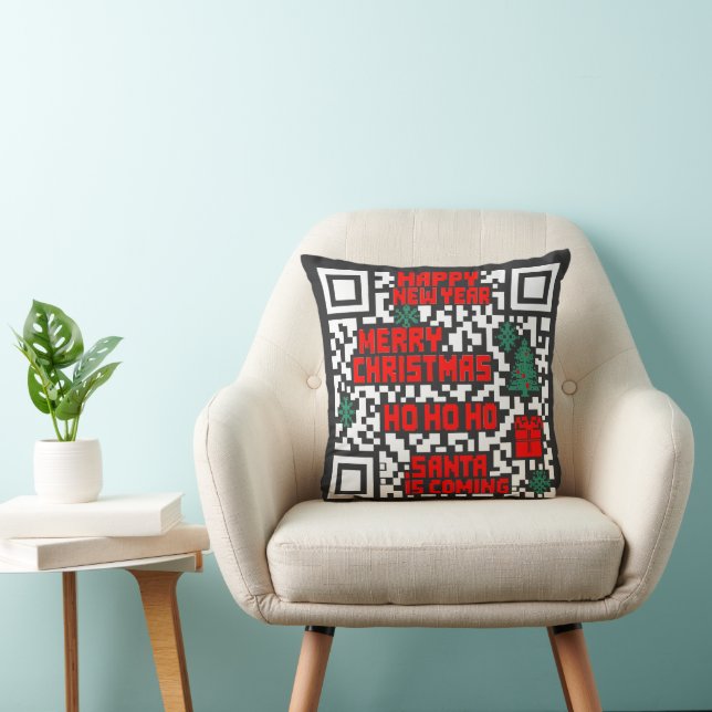 Kerst QR-code cadeau Kussen (Stoel)
