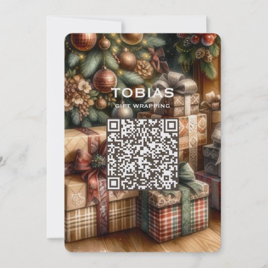 Kerst QR Code Zakelijke vakantie Kaart (Voorkant)