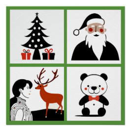 Kerst Quartet Glanzend Poster