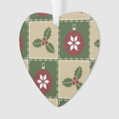 Kerst Quilt Acryl Ornament (voorkant)