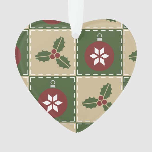 Kerst Quilt Acryl Ornament (voorkant)