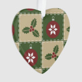 Kerst Quilt Acryl Ornament (voorkant)