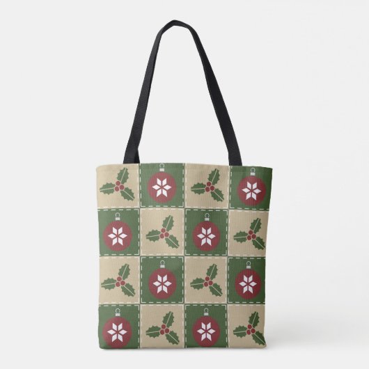 Kerst Quilt All-Over-Print tas (Achterkant)