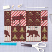 Kerst Quilt Buffalo Plaid Rendier Beer Tissuepapier (Craft)