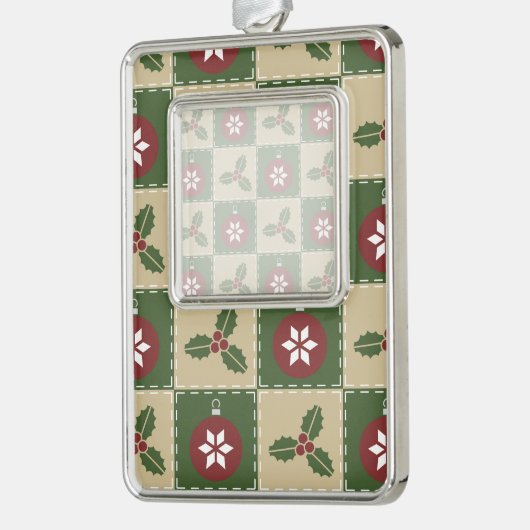Kerst Quilt Lijst Ornament (Links)